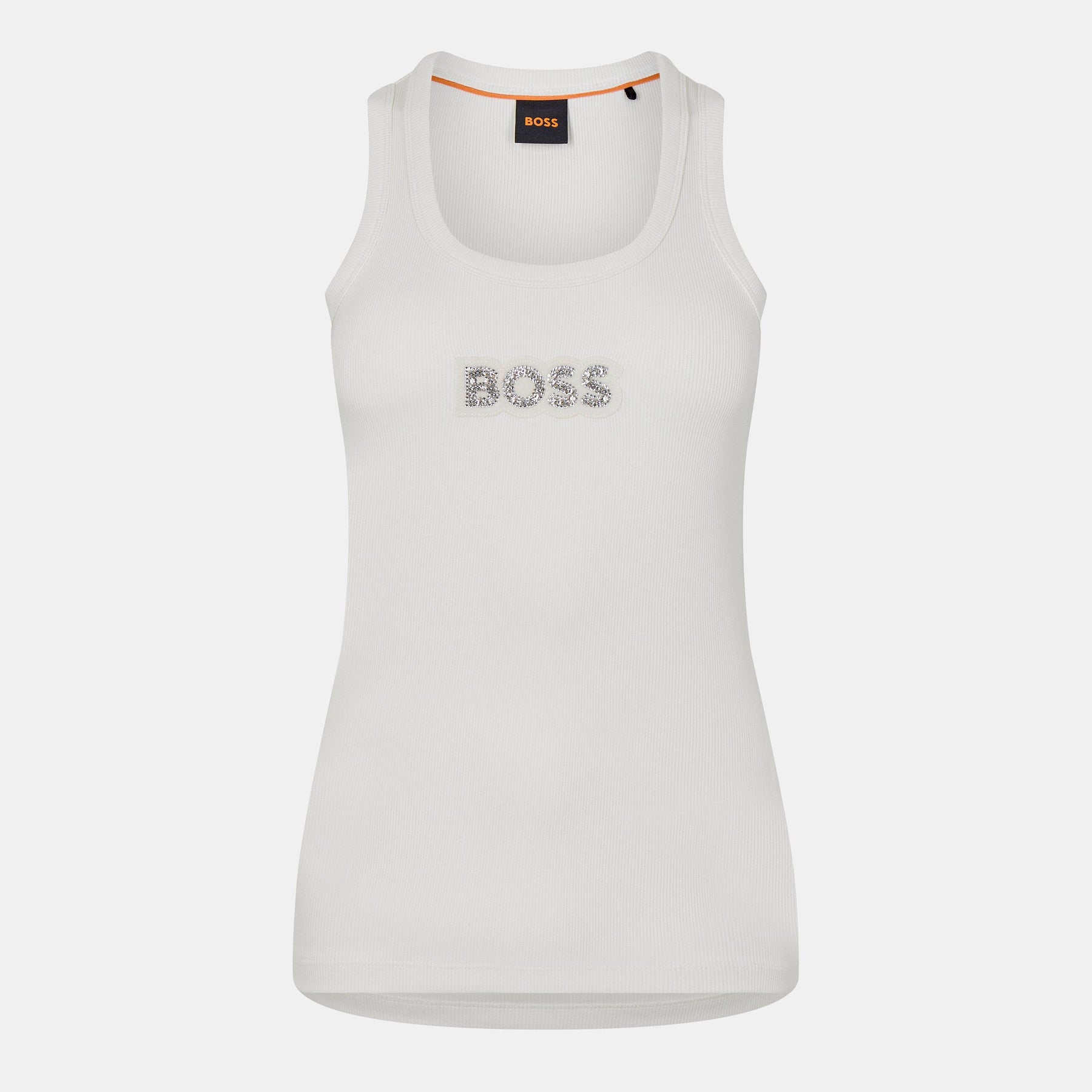 Crystal Logo Ribbed Tank Top
