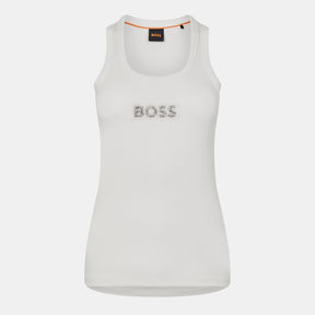 Crystal Logo Ribbed Tank Top