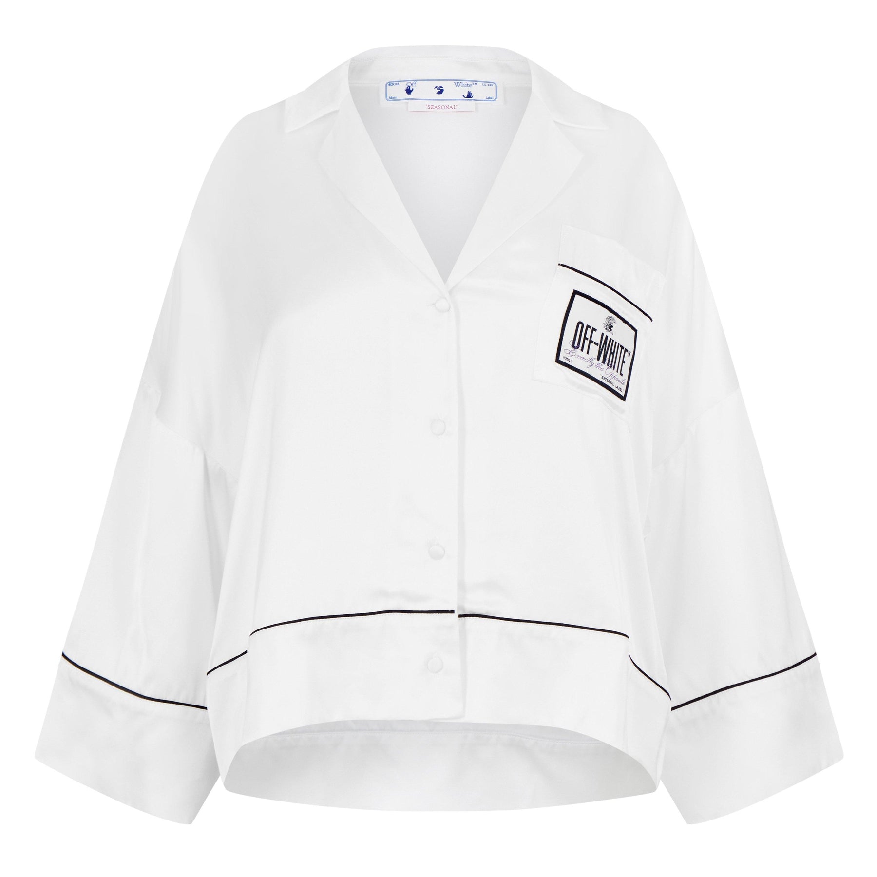 Satin Pyjama Crop Shirt