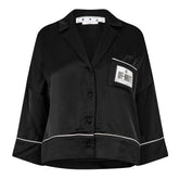 Satin Pyjama Crop Shirt