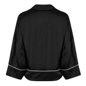 Satin Pyjama Crop Shirt
