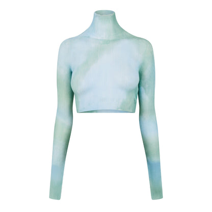 Tie Dye Long-sleeve Turtle Neck T-Shirt