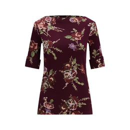 Floral Stretch Boatneck T-Shirt