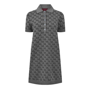 Women's Jacquard Wool Polo Dress