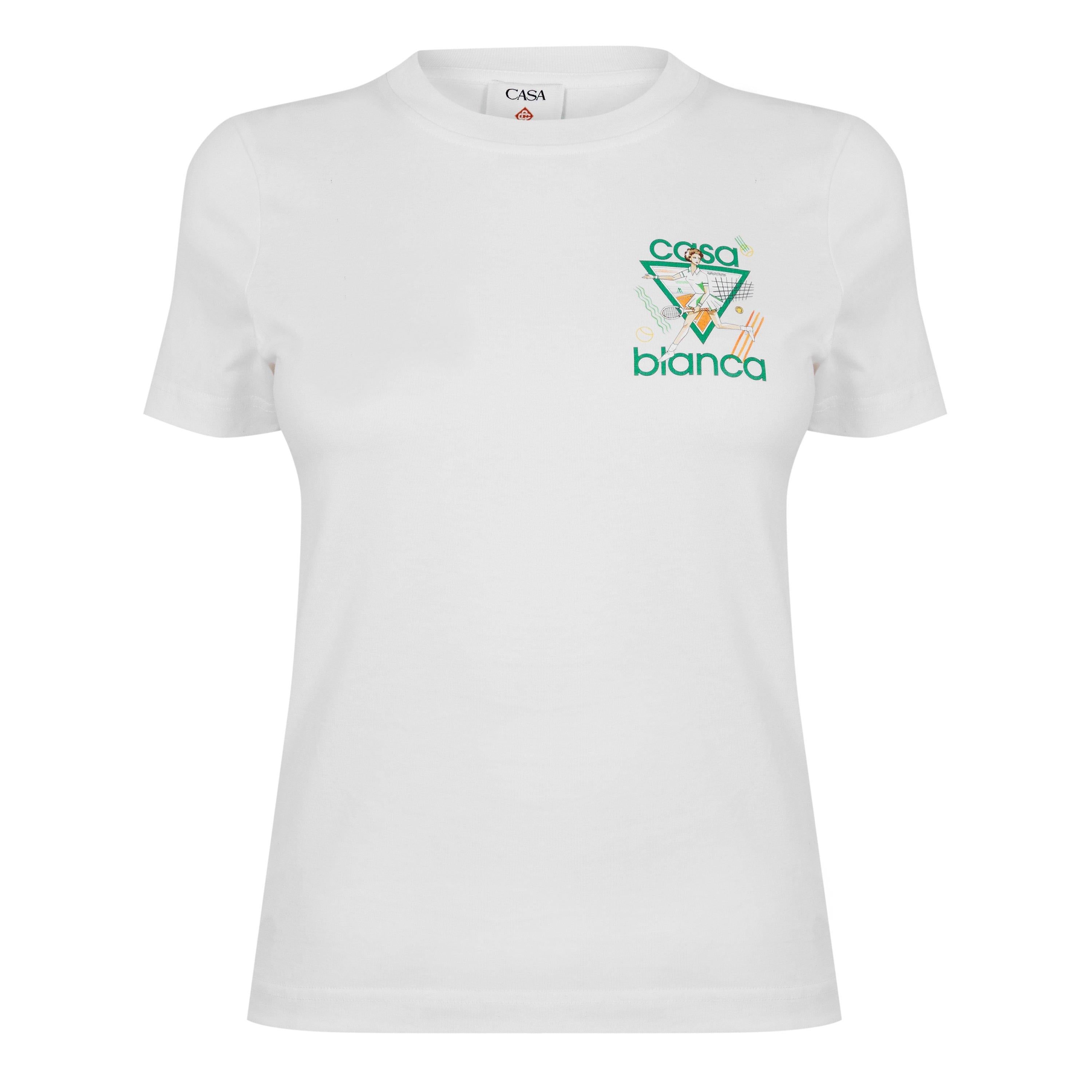 Logo Cotton Cropped Tennis T-Shirt