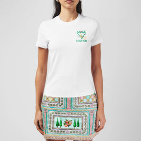 Women's Logo Cotton Cropped Tennis T-Shirt