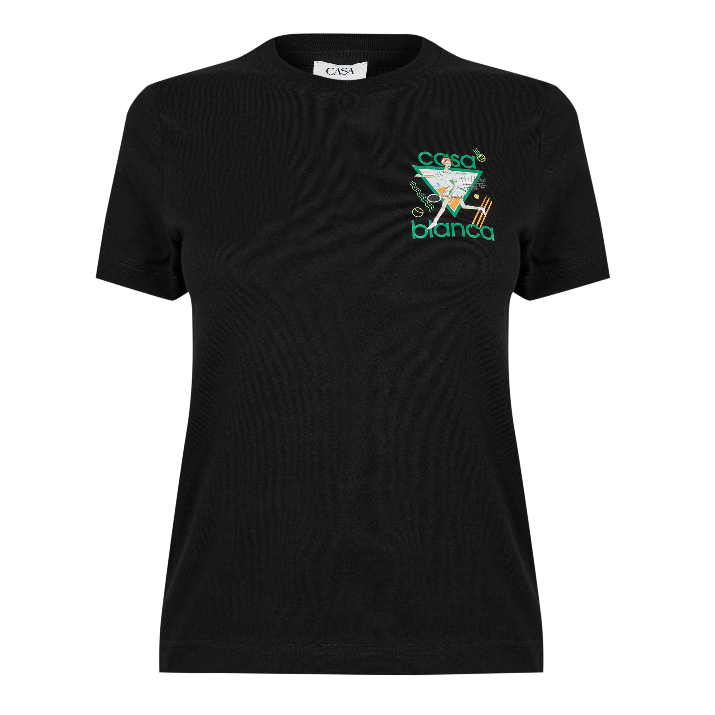 Logo Cotton Cropped Tennis T-Shirt