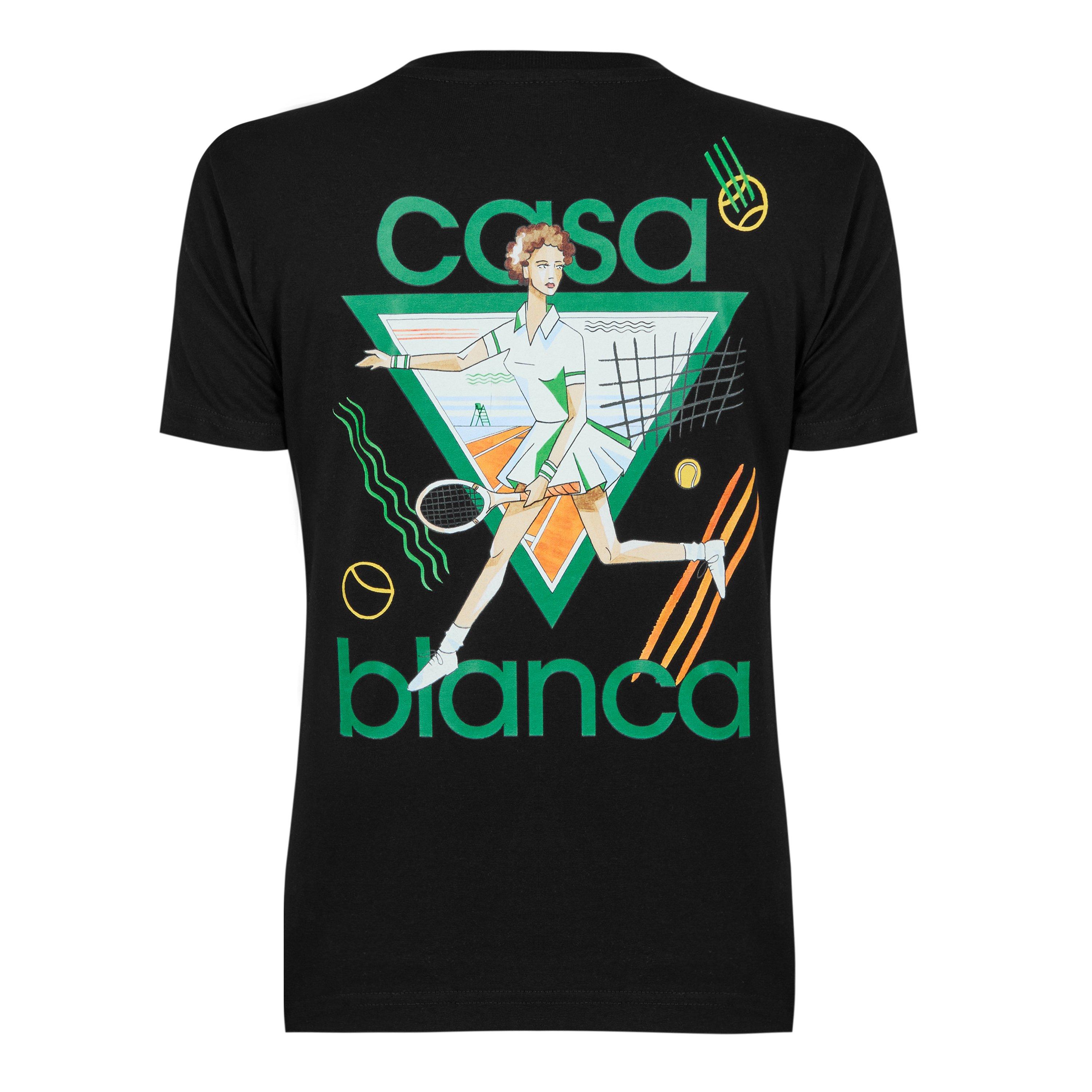 Logo Cotton Cropped Tennis T-Shirt