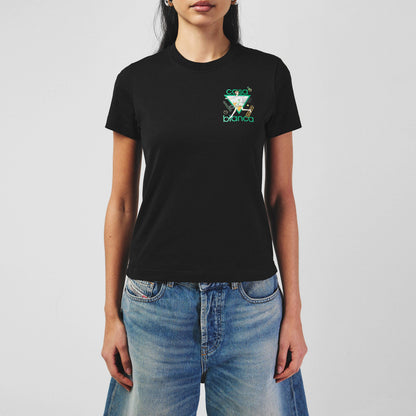 Women's Logo Cotton Cropped Tennis T-Shirt