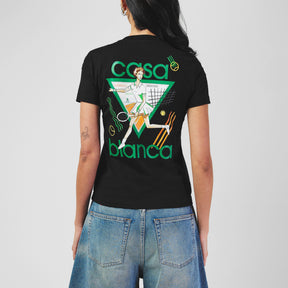 Women's Logo Cotton Cropped Tennis T-Shirt