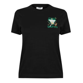 Women's Logo Cotton Cropped Tennis T-Shirt