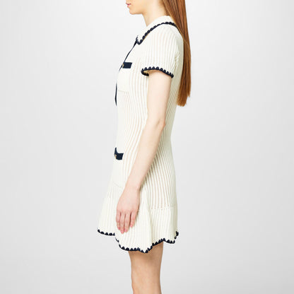 Crochet Collared Mini Dress