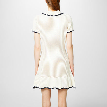 Crochet Collared Mini Dress