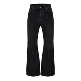 Men's Flare Distressed Patchwork Jeans