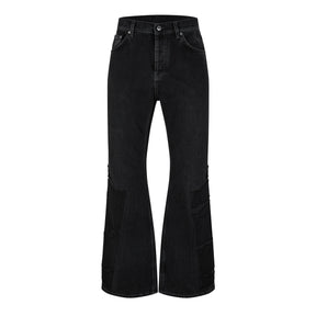 Men's Flare Distressed Patchwork Jeans