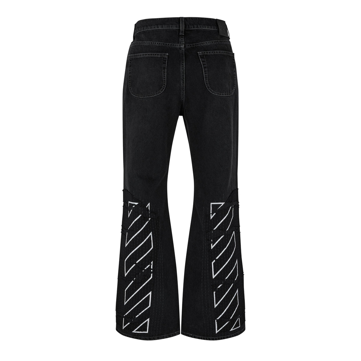 Men's Flare Distressed Patchwork Jeans