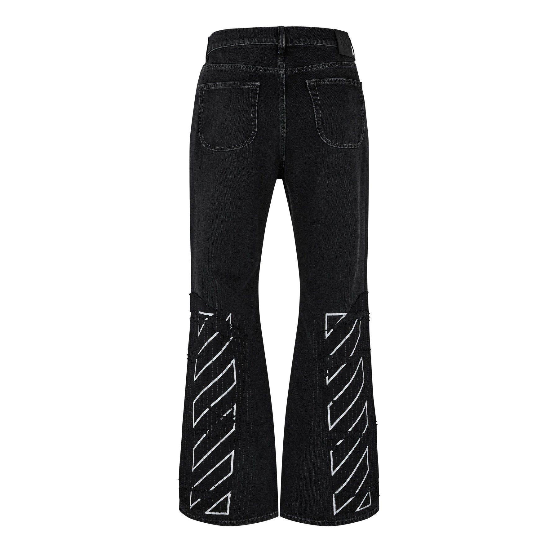 Men's Flare Distressed Patchwork Jeans