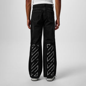 Diagonal Flared Jeans