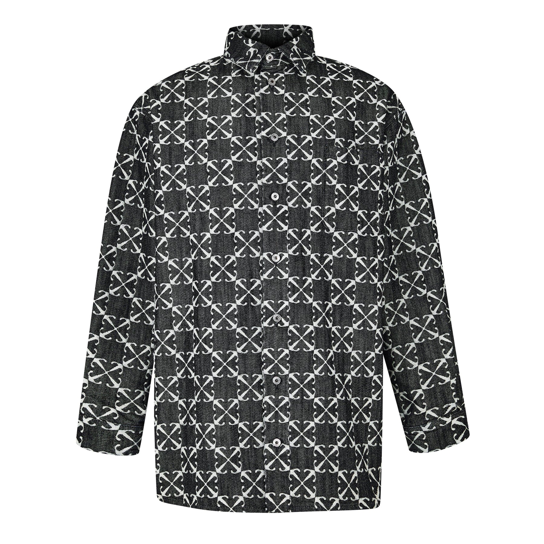 Jacquard Logo Denim Shirt