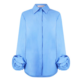 Rose Applique Poplin Shirt