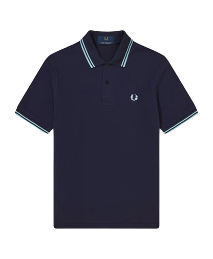 Fred Perry Original Twin Tipped Polo Navy Ice