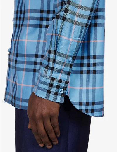 BURBERRY Caxbridge Check-Patterned Regular-Fit Cotton-Poplin Shirt