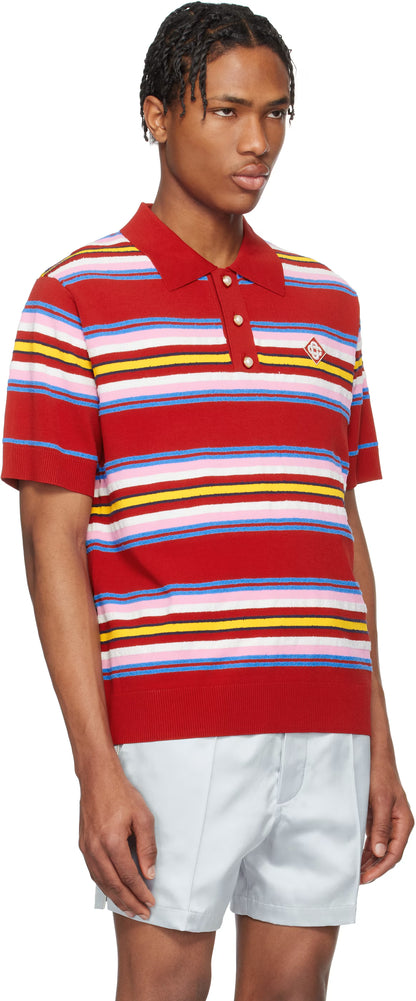 Red Stripe Oversized Polo