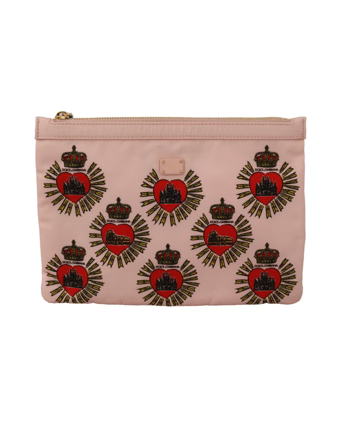 Pink Devotion Heart Nylon Clutch Clutch