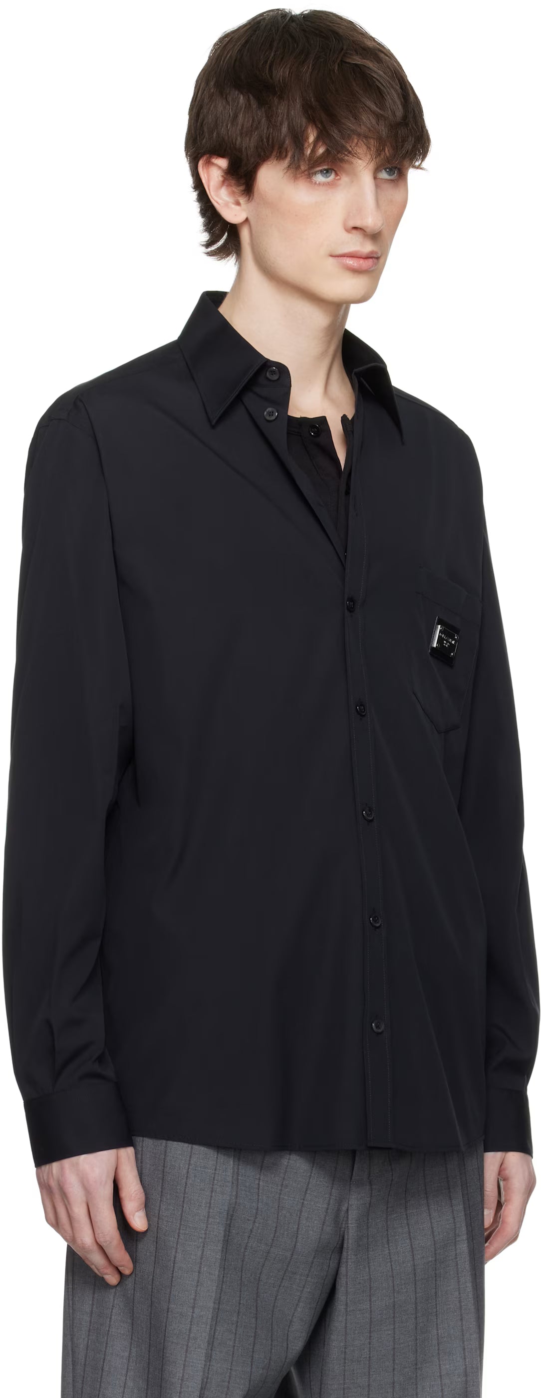 Dolce&Gabbana Black Martini-Fit Shirt
