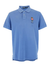 Polo ralph lauren "Custom Slim Fit" Blue Polo Shirt with Classic Collar and Polo Bear Embroidery on the Front in Cotton Man
