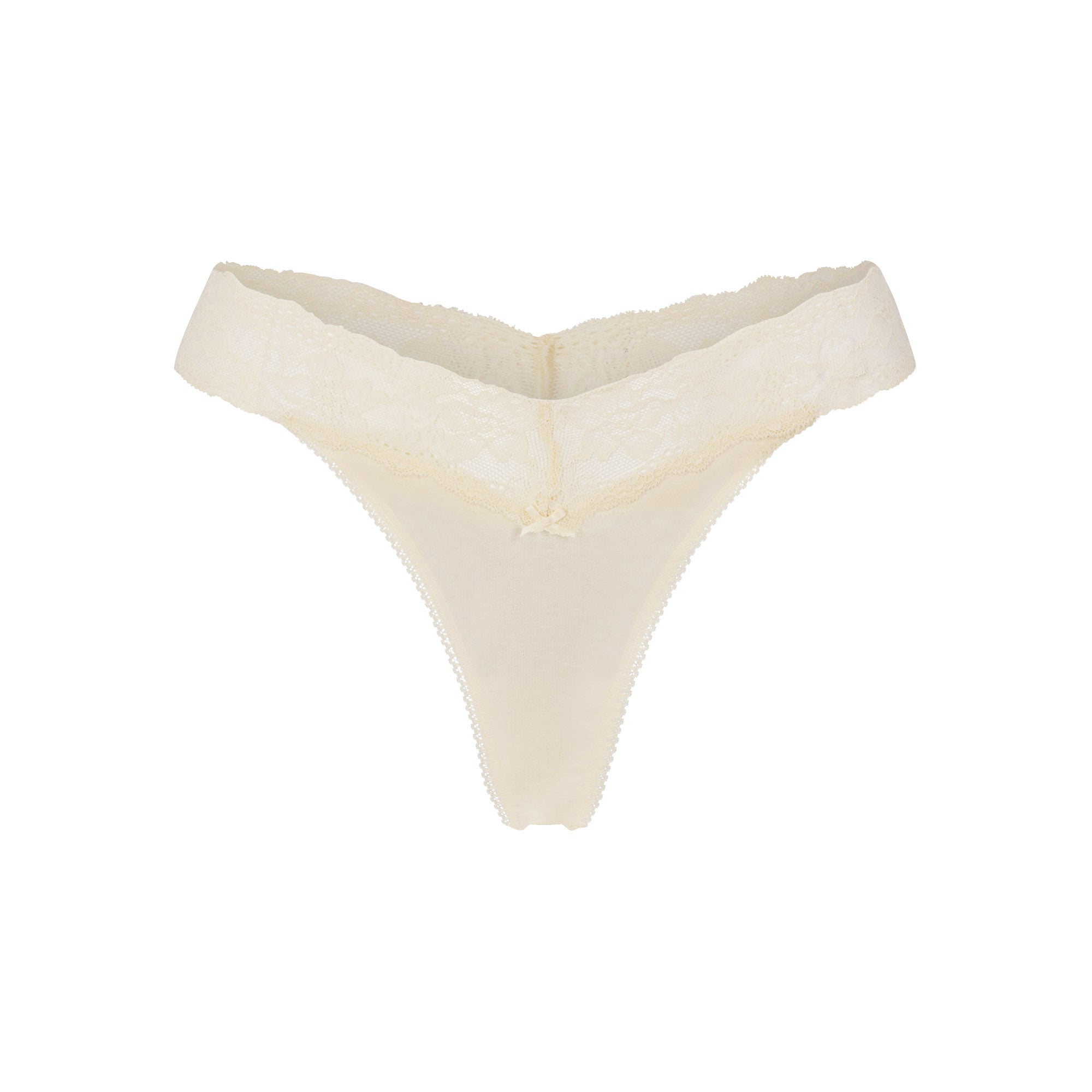 Lightweight Cotton Wide Lace Thong