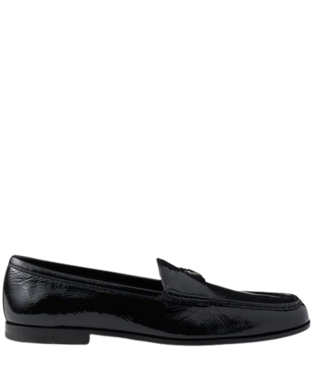Prada Brushed Leather Loafers with Triangle Logo – Black