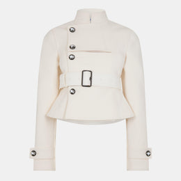 Cotton Funnel Neck Long Sleeve Quilted Jacket