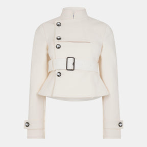 Stretch Cotton Blend Tailored Jacket