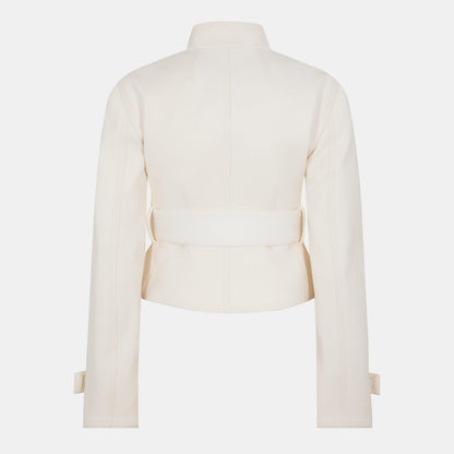 Cotton Funnel Neck Long Sleeve Quilted Jacket