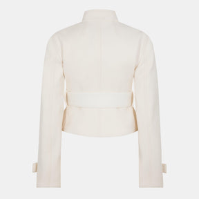 Stretch Cotton Blend Tailored Jacket