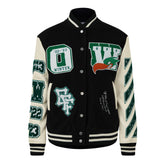Women's Embr Patches Varsity Jacket,  Appliqués
