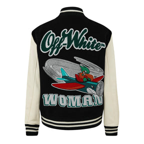 Women's Embr Patches Varsity Jacket,  Appliqués