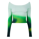 Women's Blurred Gradient Design Top