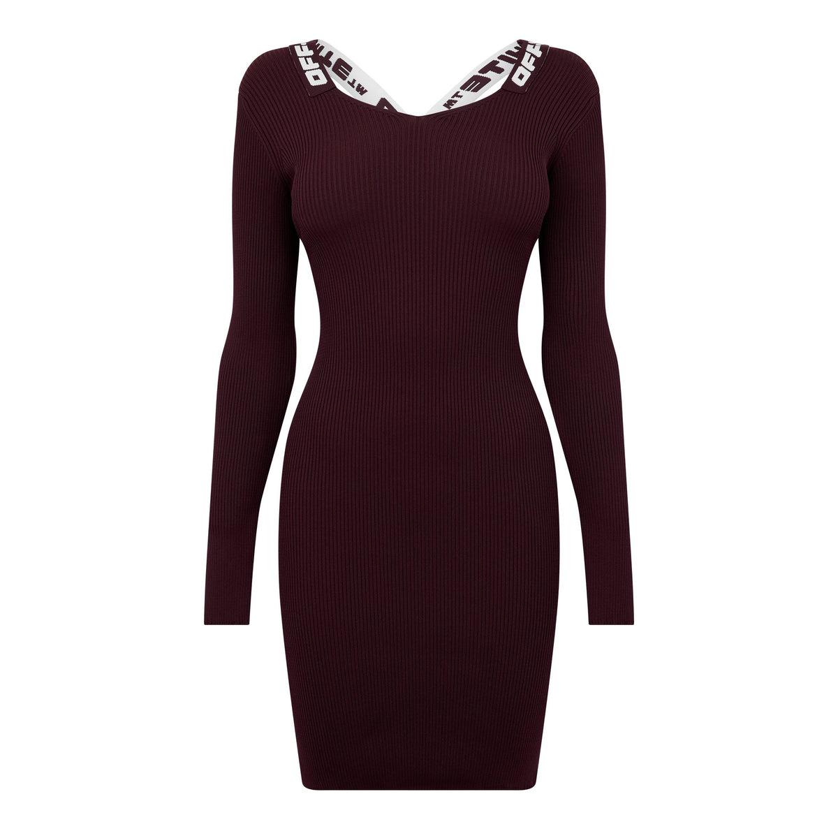 Logo Band Long Sleeve Racerback Dress