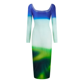 Women's Blurred Graphic Print Dress