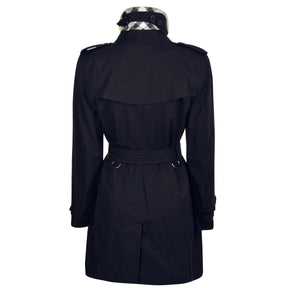 Women's Check Cotton Mid-Length Kensington Trench Coat