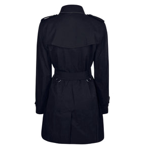 Women's Check Cotton Mid-Length Kensington Trench Coat