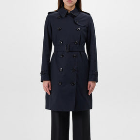 Women's Check Cotton Mid-Length Kensington Trench Coat