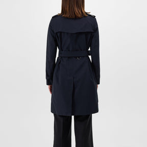 Women's Check Cotton Mid-Length Kensington Trench Coat