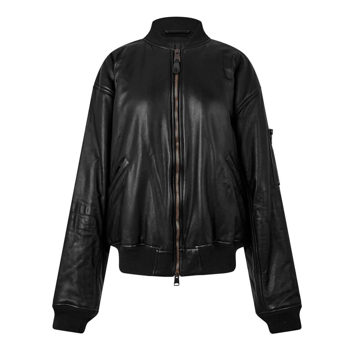 Soft Leather Bomber Jacket