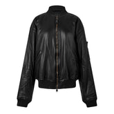 Soft Leather Bomber Jacket