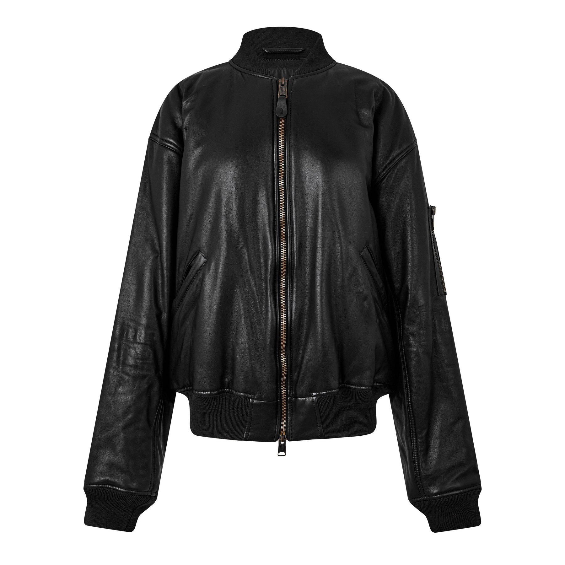 Soft Leather Bomber Jacket