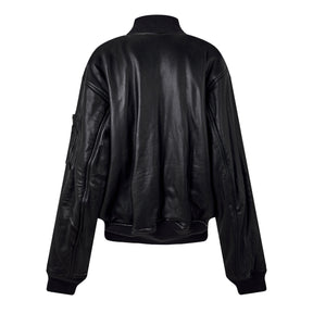 Soft Leather Bomber Jacket