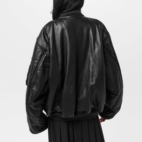 Soft Leather Bomber Jacket